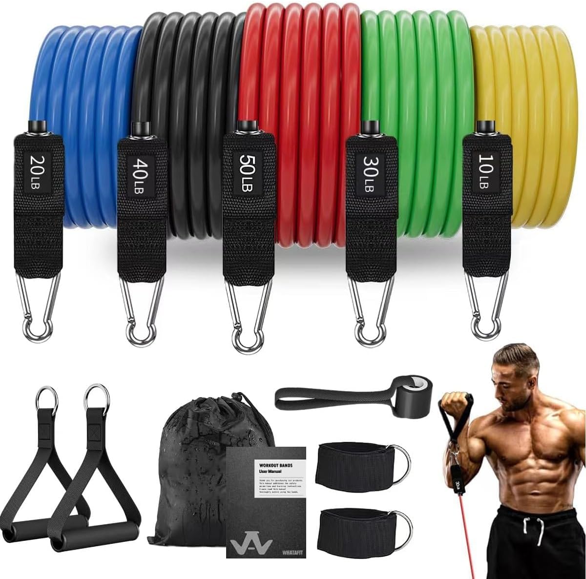 WHATAFIT Resistance Bands, Exercise Bands